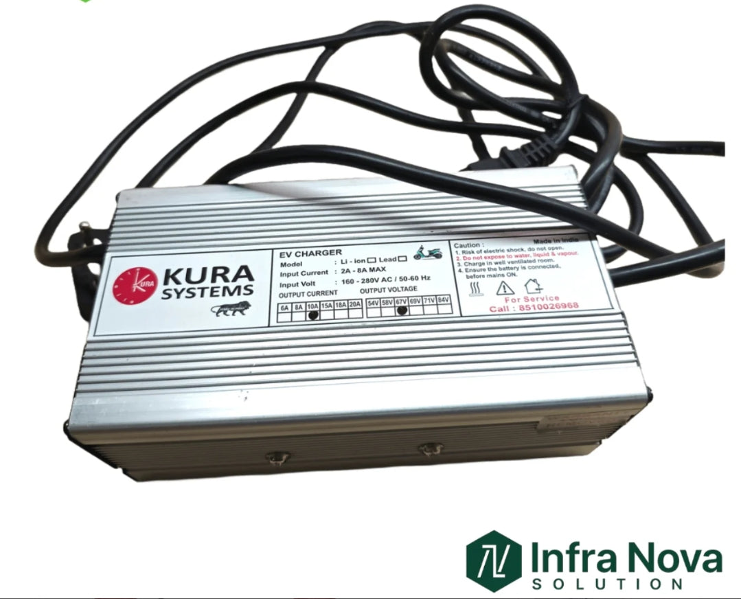 INS 72v 10a lithium-ion battery charger with one year warranty