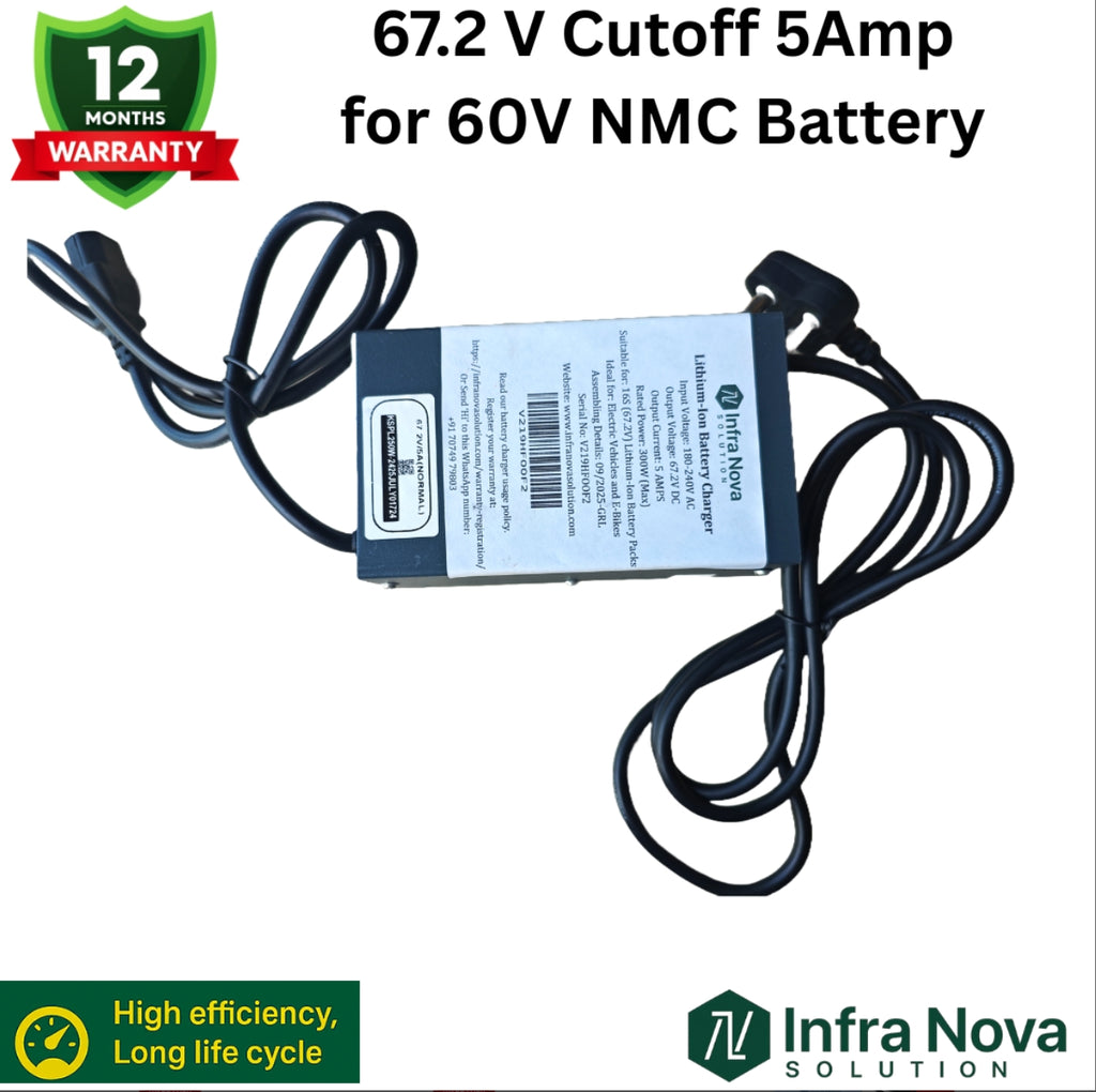INS 67.2V 6A Lite Lithium-Ion Battery Charger (4 LED Indicator) | 1 Year Warranty