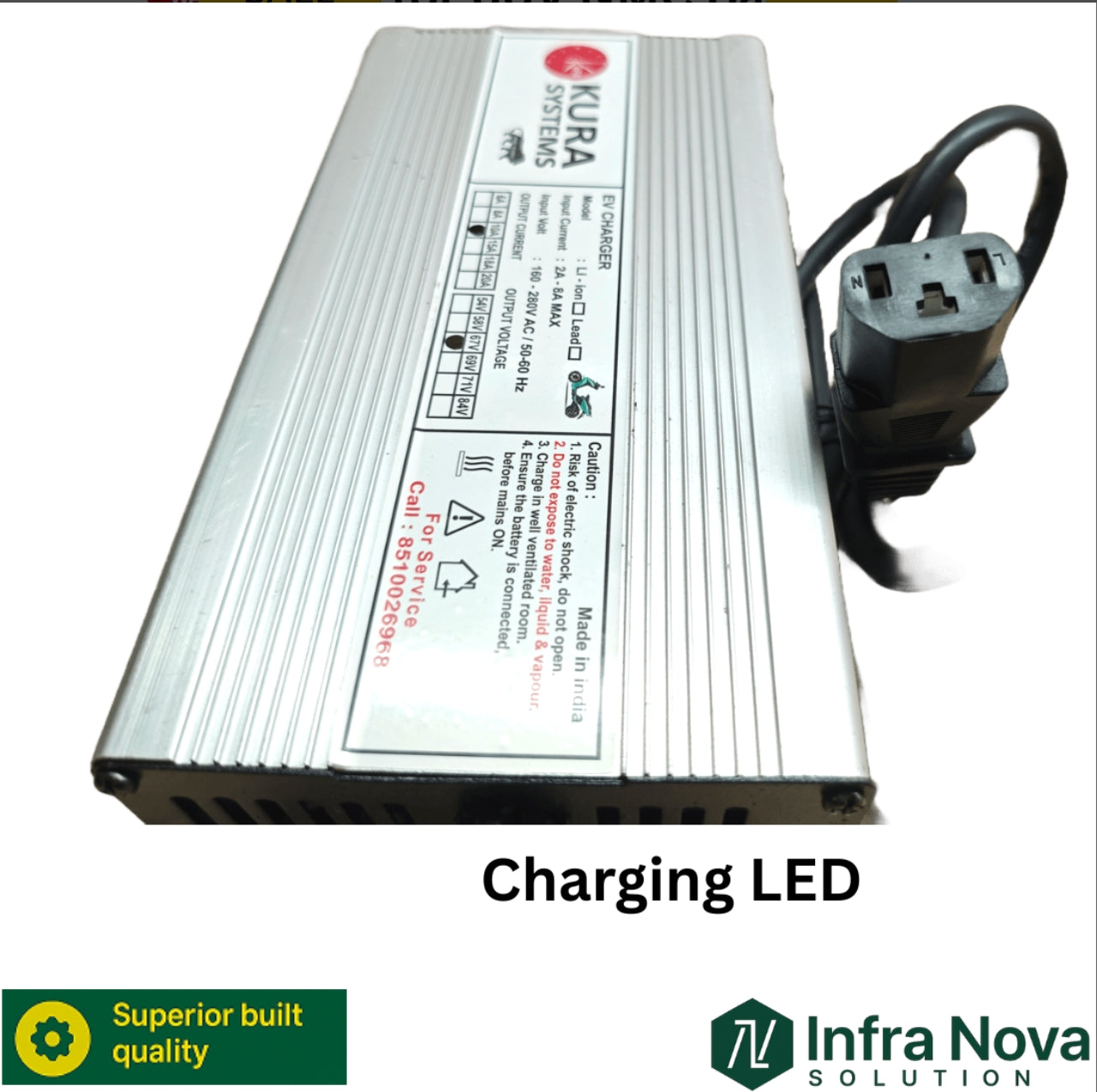 INS 67.2V 10A Fast Lithium-Ion Battery Charger | 1 Year Warranty